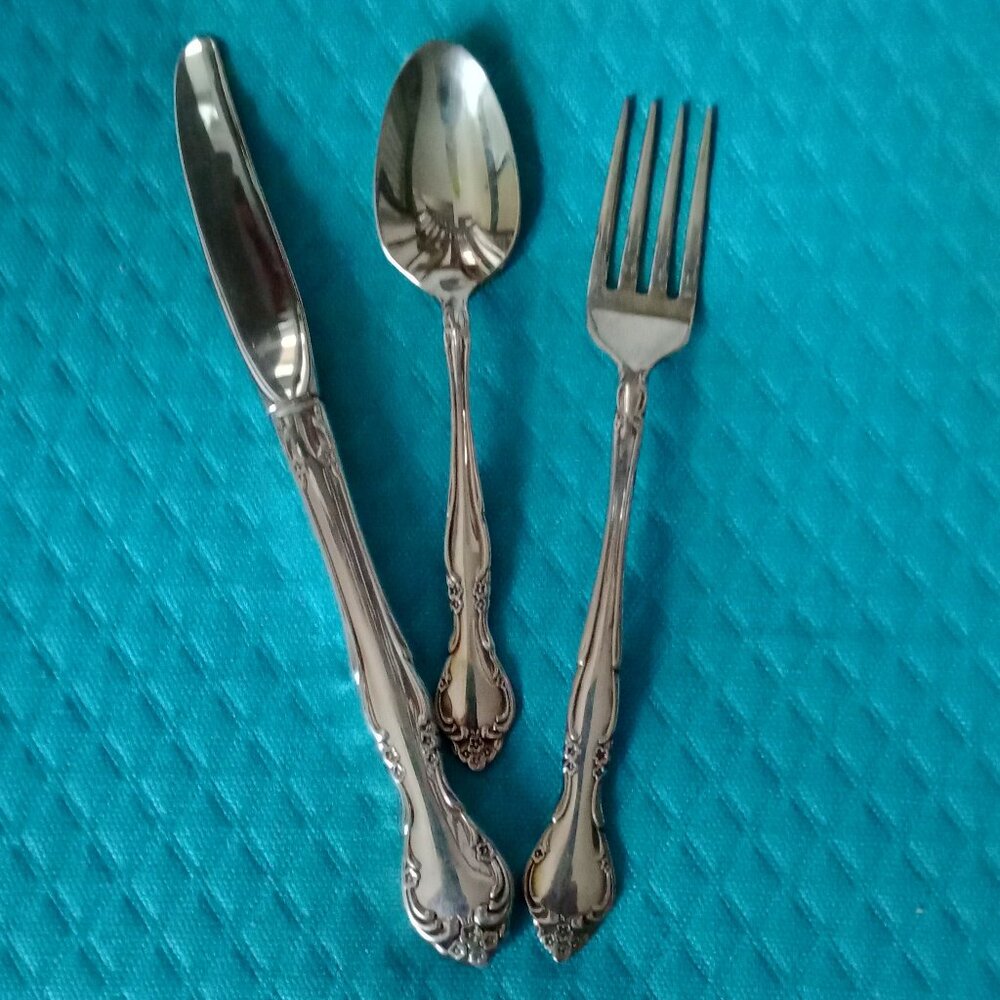 Community Stainless "Rose Cascade"/3 pc set